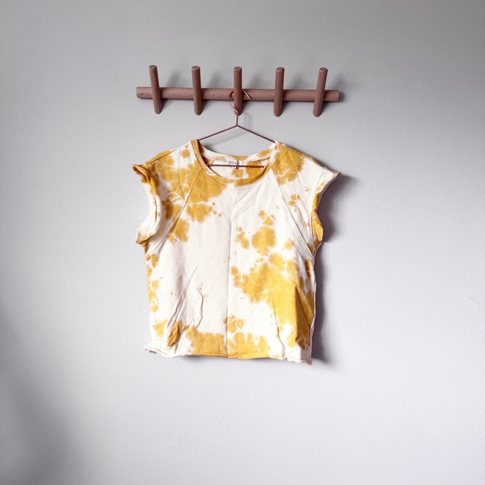 Roolee Yellow Tie-Dye Short Sleeve Sweatshirt - Picture 2 of 11